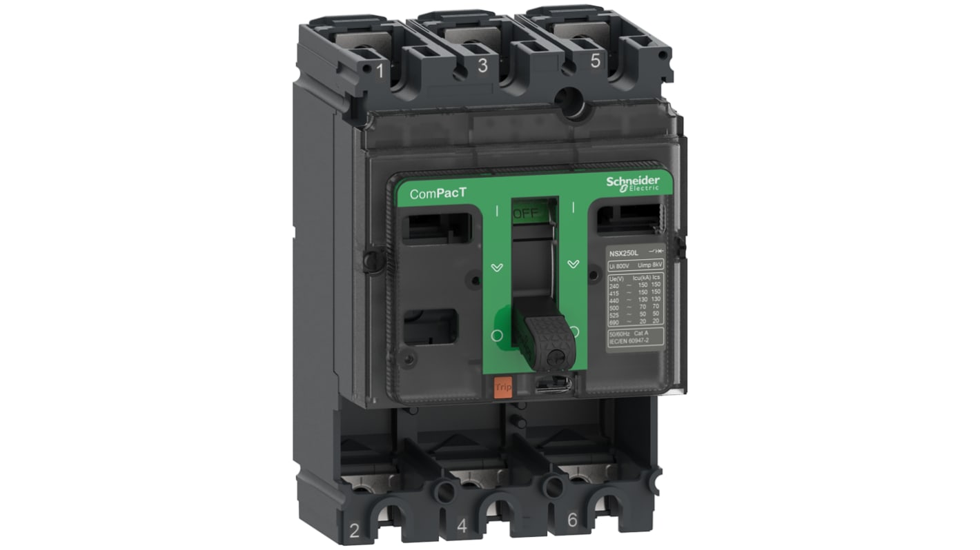 Schneider Electric ComPacT NSX C10H, Leistungsschalter MCCB 3-polig, 100A, Fest