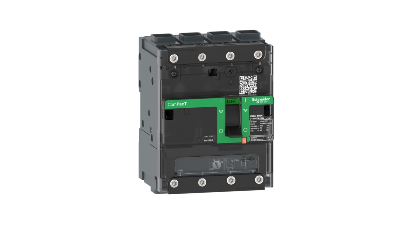 Schneider Electric, ComPacT NSX MCCB 4P 25A, Fixed Mount