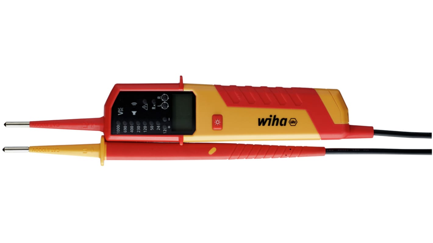 44319 Wiha, LCD Voltage tester, 1000V ac, Continuity Check, CAT IV RS