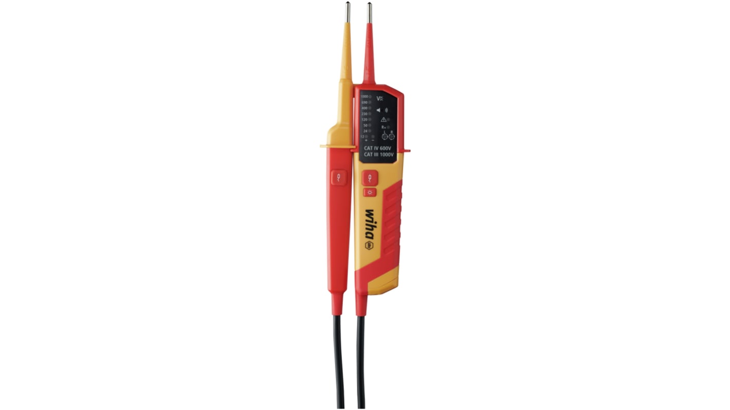 Wiha, LED Voltage tester, 1000V ac, Continuity Check, CAT III 1000 V, CAT IV 600 V