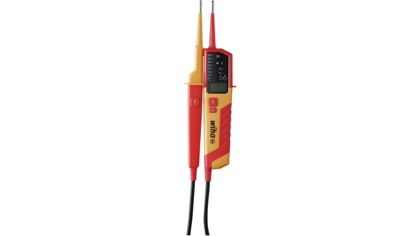 Wiha, LCD Voltage tester, 1000V ac, Continuity Check, CAT III 1000 V, CAT IV 600 V