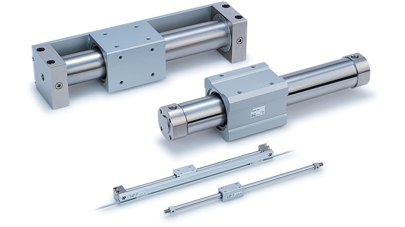 SMC Double Acting Rodless Pneumatic Cylinder 400mm Stroke, 32mm Bore
