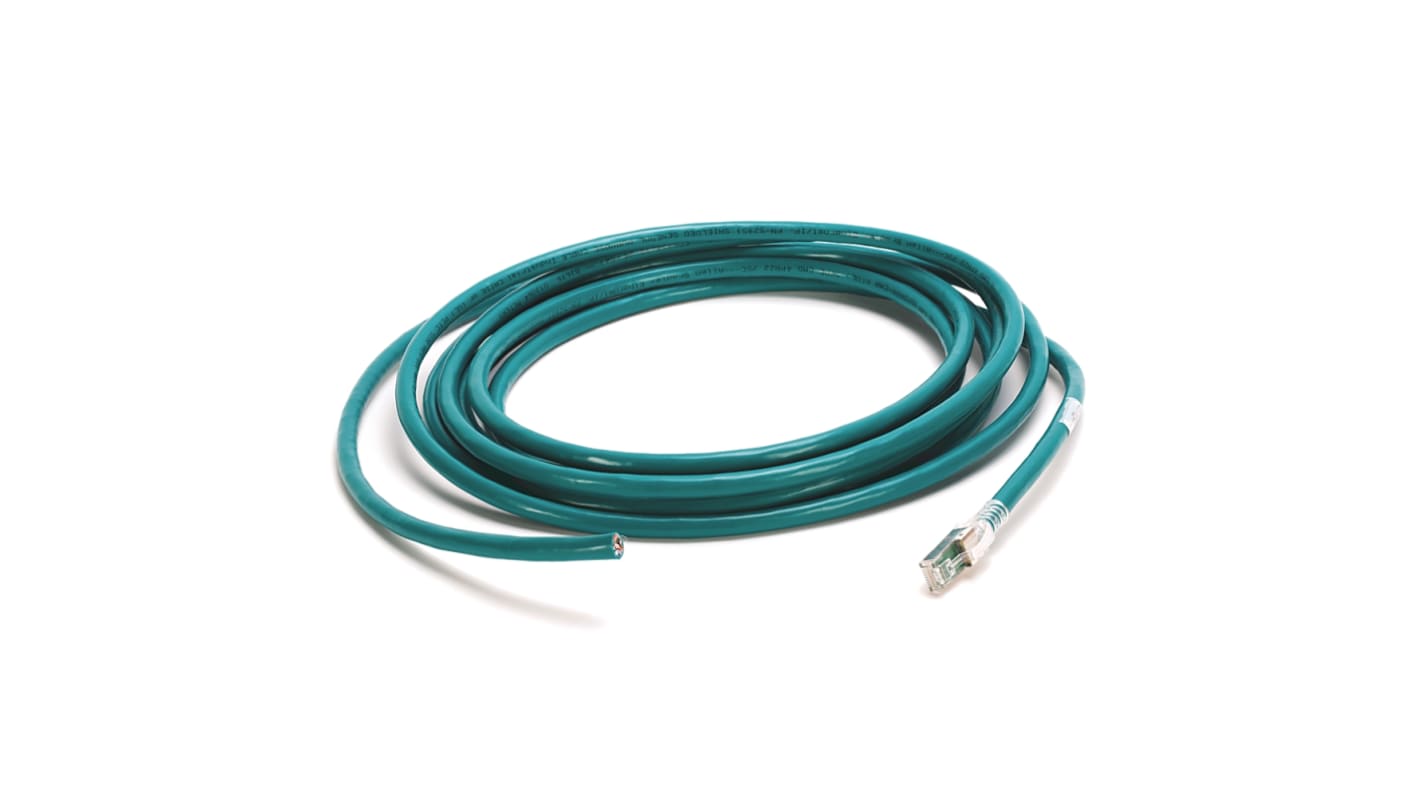 Rockwell Automation Cat5e Straight RJ45 to Straight RJ45 Ethernet Cable, Foil, Green, 600mm