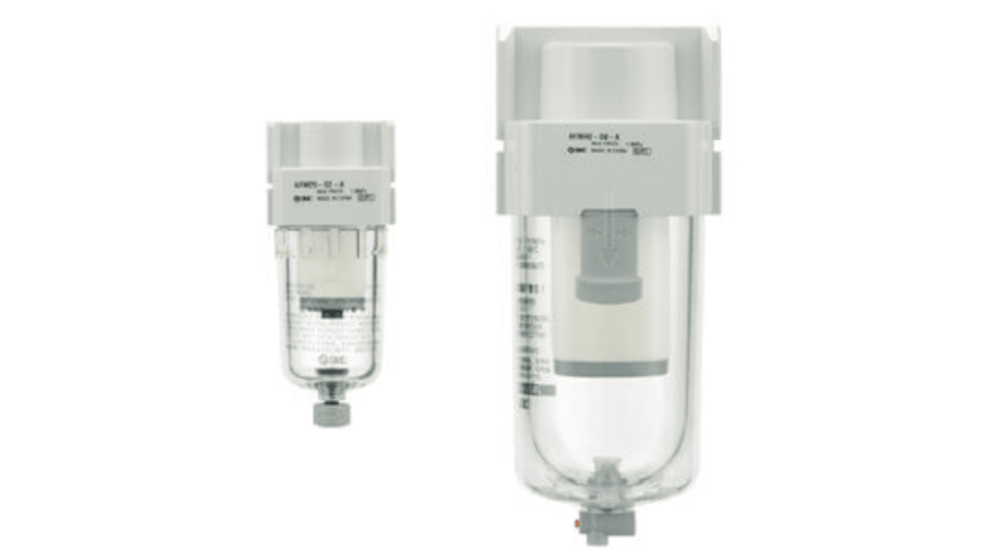 Separador neumático SMC serie AFM, rosca G 1/8, caudal 200 l/min, filtración 0.3μm