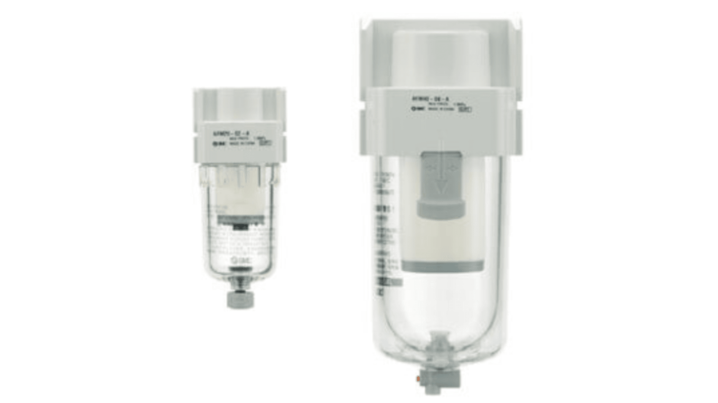 SMC 200 l/min G 1/4 Pneumatic Separator, 0.3μm filtration, 0.5bar to 10 bar