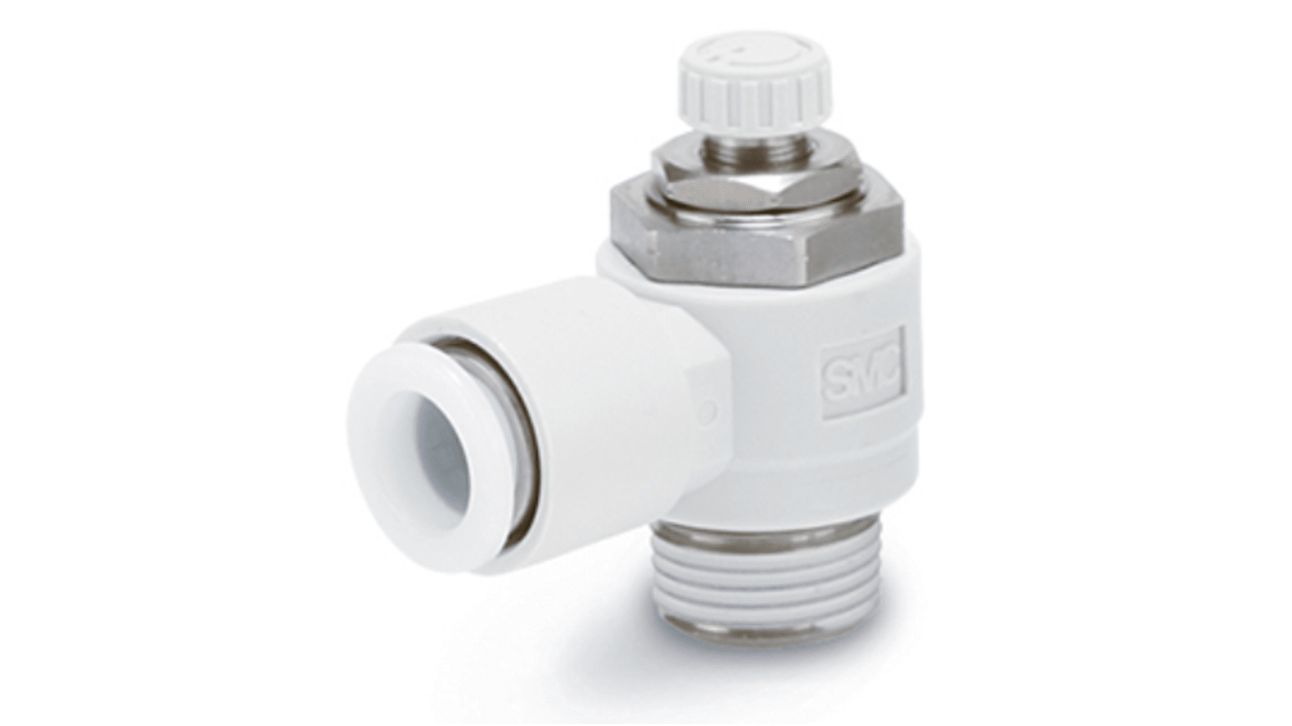 SMC AS Series Tube Flow Controller, G 1/4 Inlet Port, R1/4in Tube Inlet Port x 4mm Tube Outlet Port