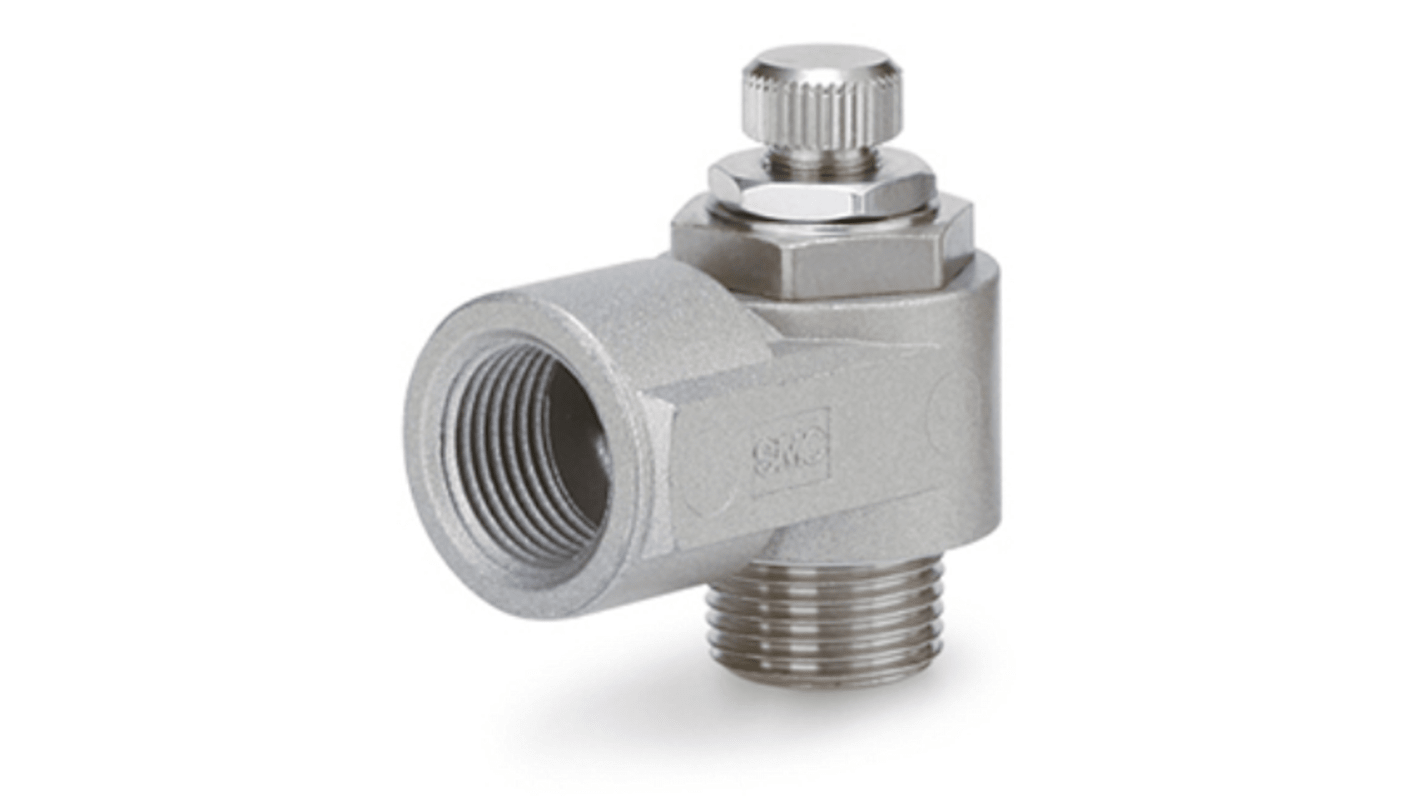 Regulador de caudal SMC AS2210-02, G 1/4, R1/4plg x 1/4plg