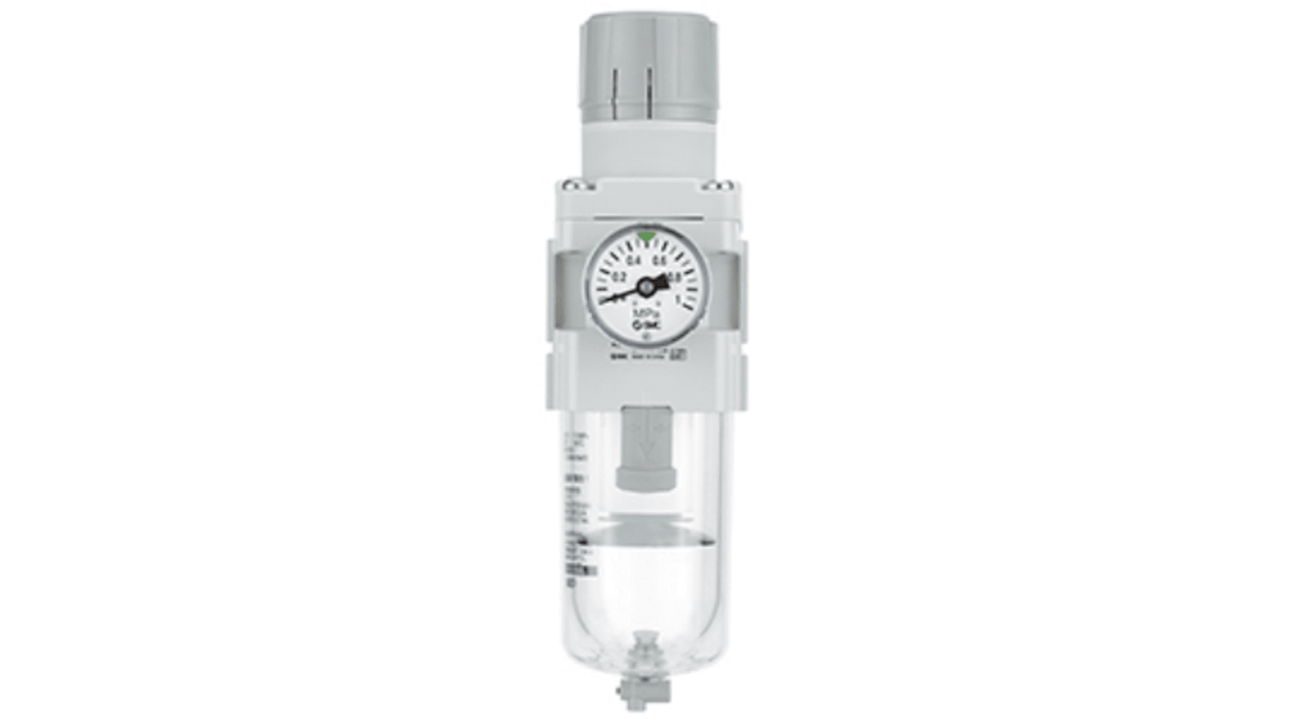 Filtre régulateur SMC AW-A, G 1/4, Filtration 5μm, 0,5 → 7 bar