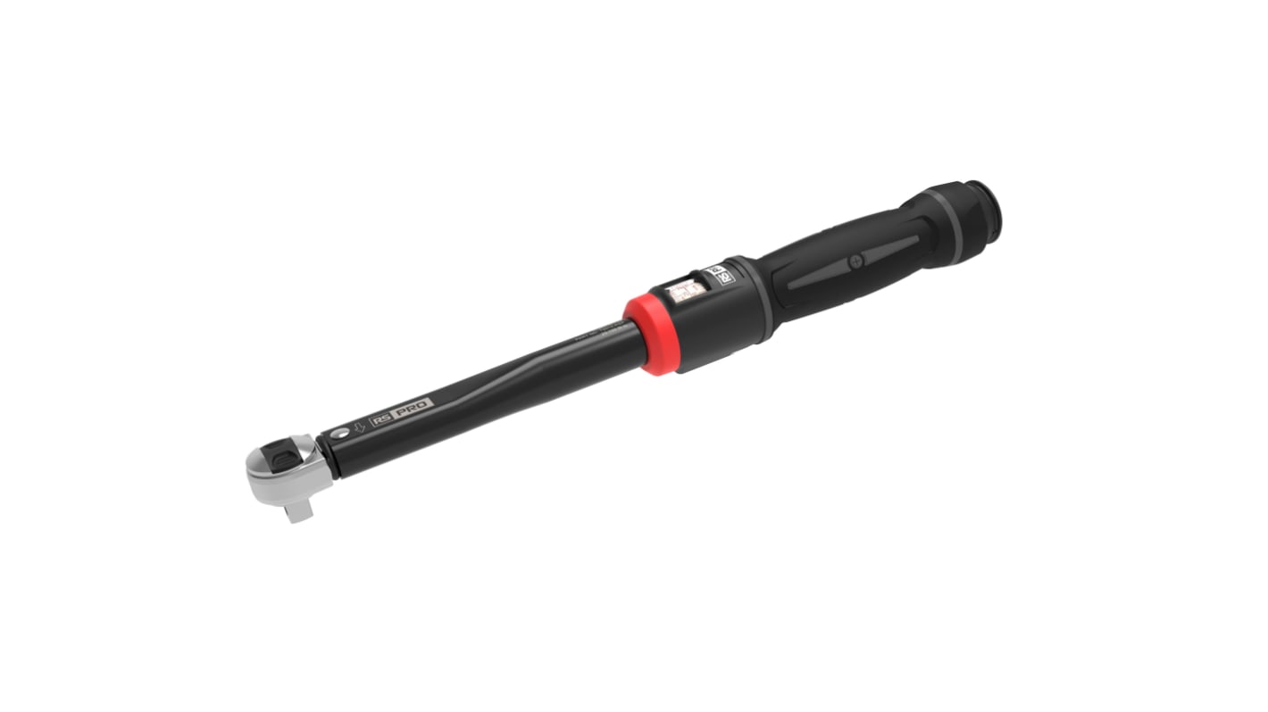 RS PRO Square Reversible Torque Wrench, 3/8 in Drive, 20 → 100Nm, 1.0Nm