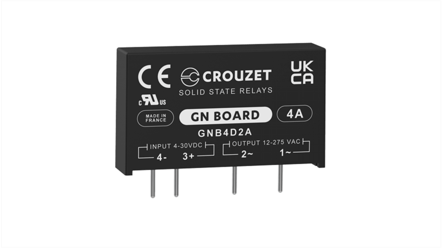 Crouzet SSR GND Board THT Halbleiterrelais mit Nulldurchgang, 1-poliger Schließer 275 Veff / 4 A Effektivwert