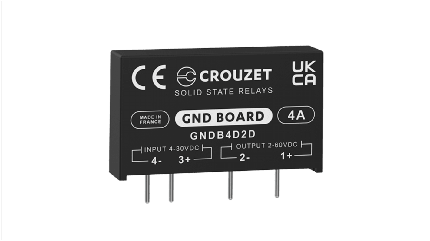 GNDB4D2D Crouzet GND Board Series Solid State Relay, 4 A rms Load