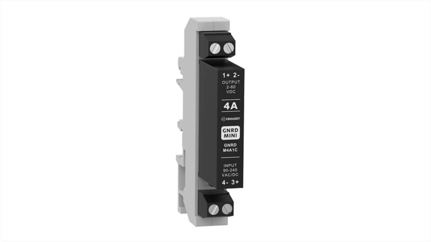 Przekaźnik półprzewodnikowy, montaż na szynie DIN 4 A rms Crouzet 240 V rms Triac SPST