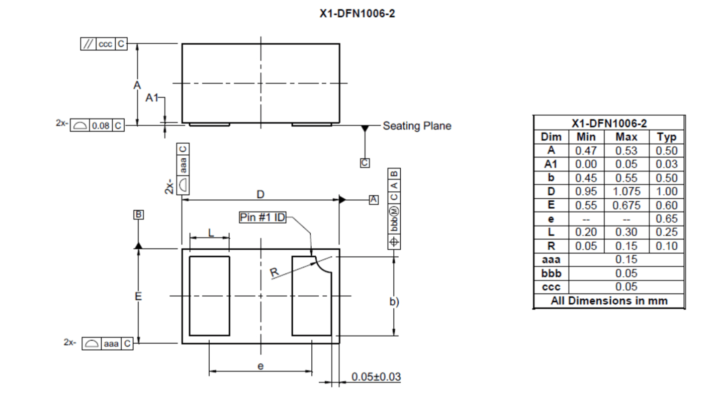 DiodesZetex TVSダイオード, 双方向, 24V, D12V0X1B2LPQ-7B