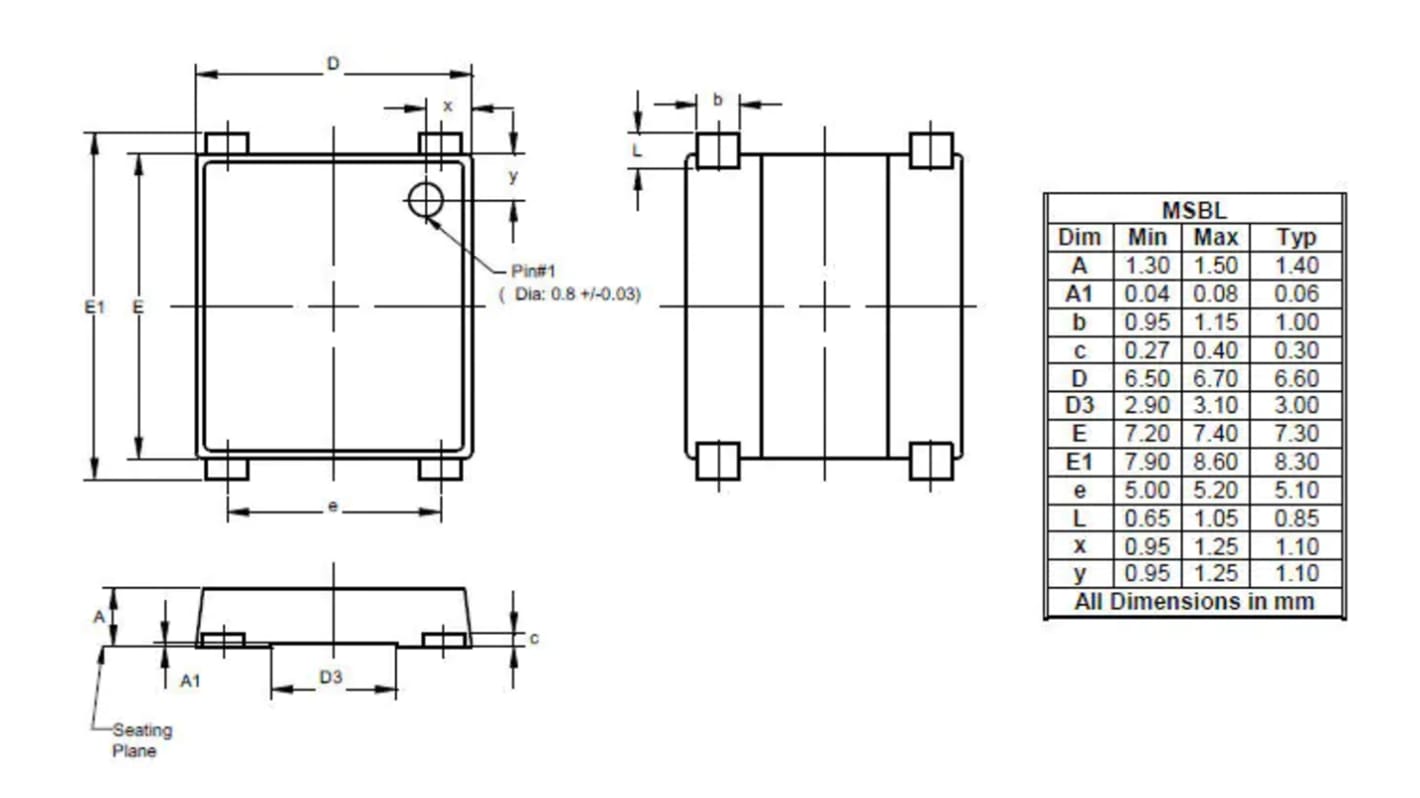 Rectificador en puente, MRS30M, Puente completo 1000V, MSBL