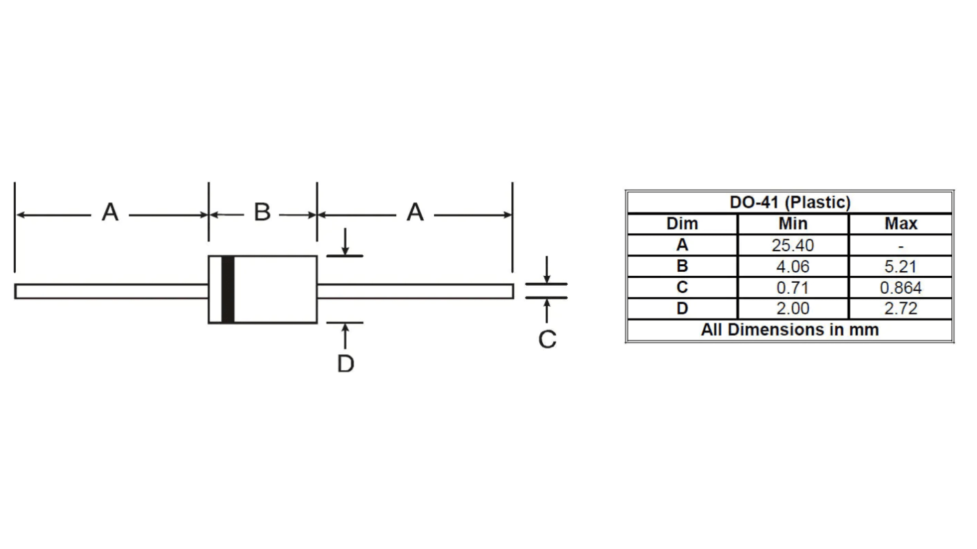 Diodo Diodes Inc, 600V, DO-41