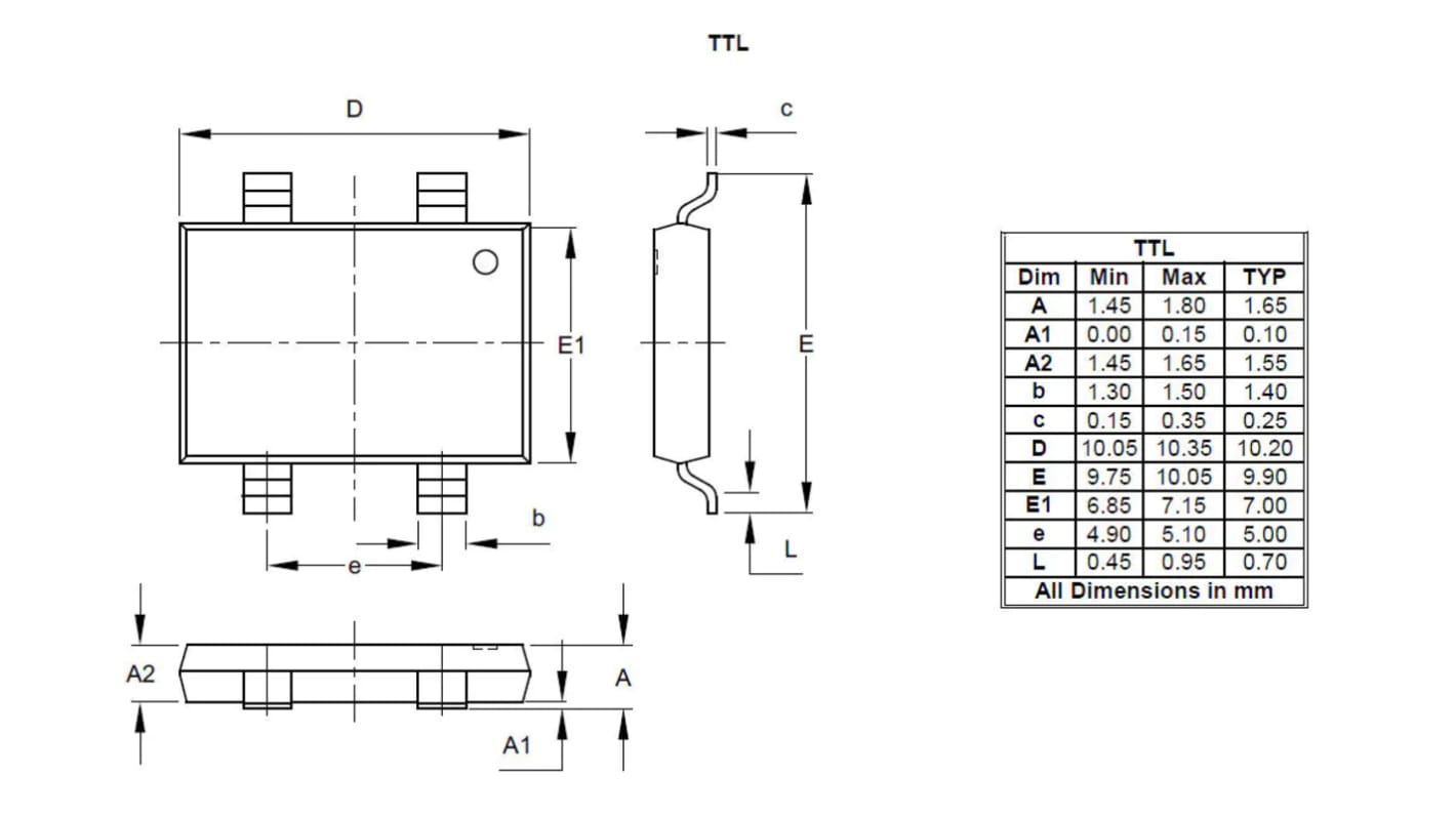 Rectificador en puente, RTT410, Puente completo 1000V, TTL