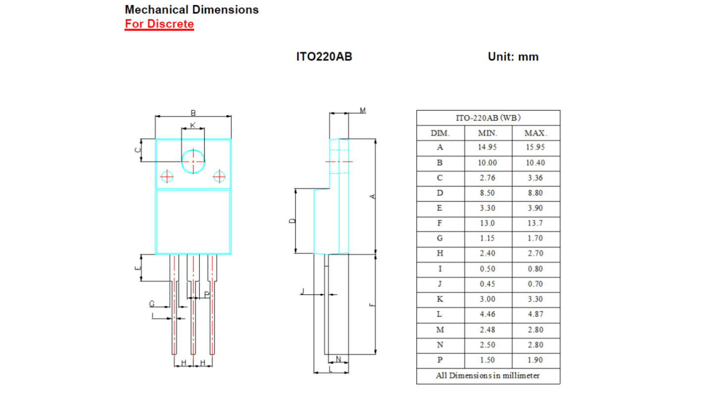 Rectificador y diodo Schottky, STPF1040CTW, 400V, ITO-220AB