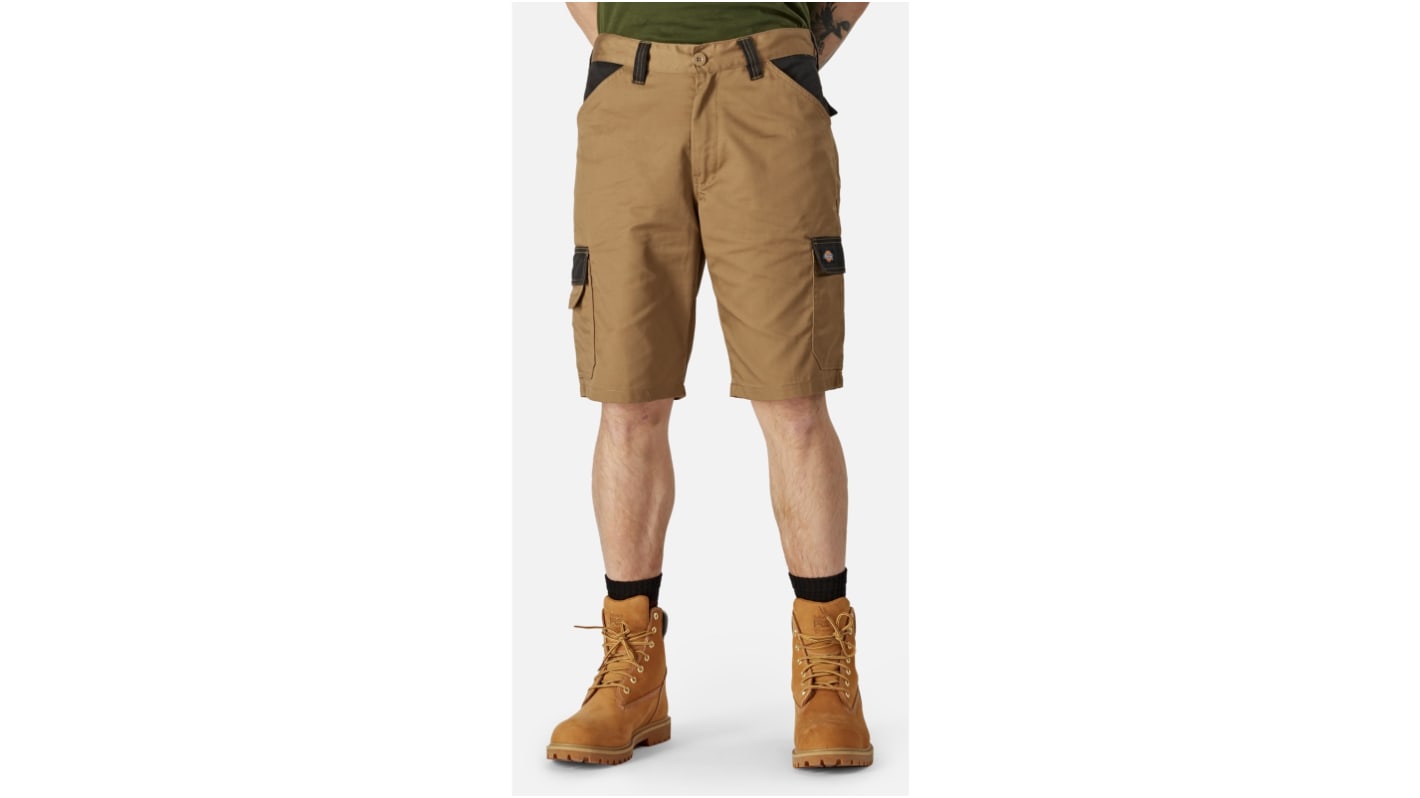 Pantalones cortos de trabajo  para hombre Dickies de , 35 % alg., 65 % poli. de color Caqui/Negro, talla 38cm