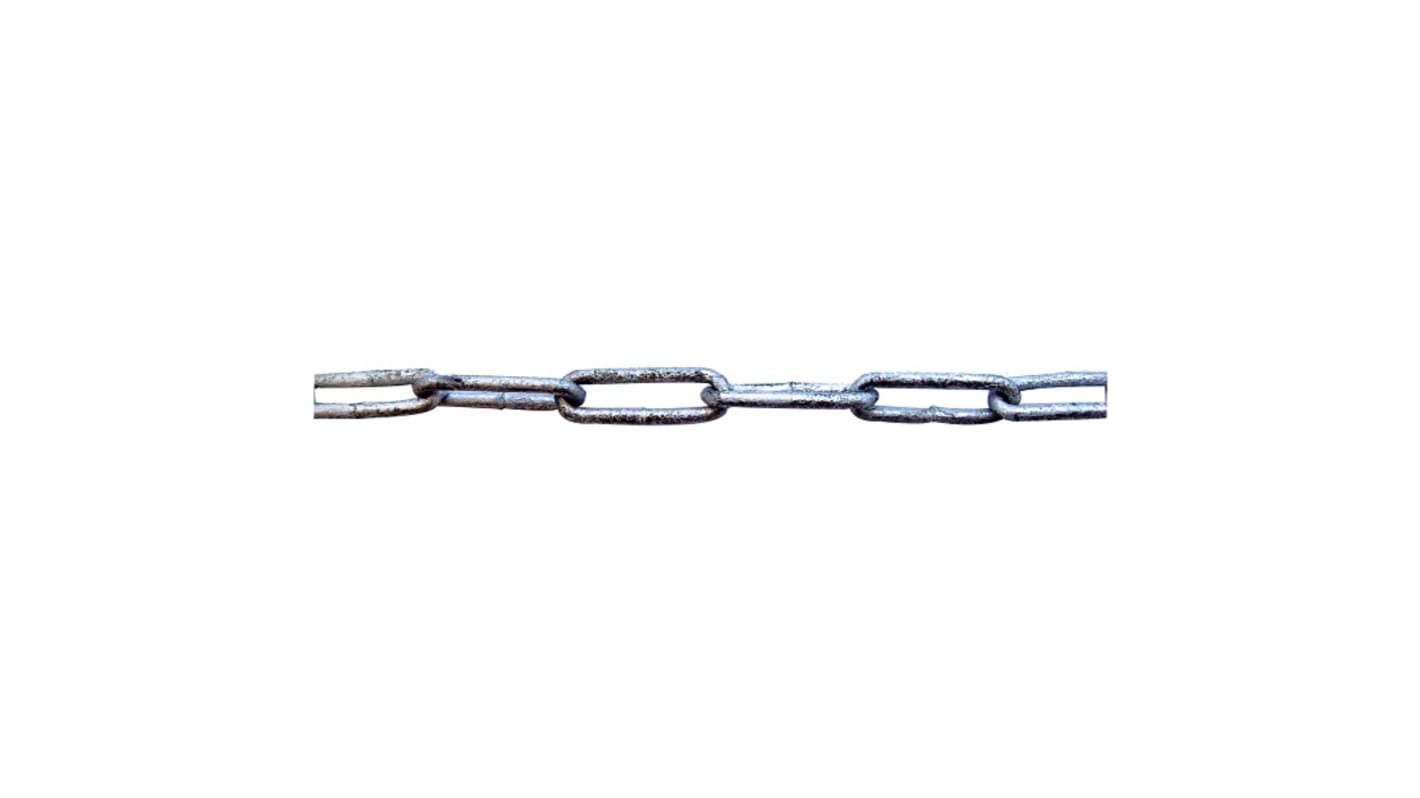 RS PRO Galvanised Steel Chain Link, 10m Length