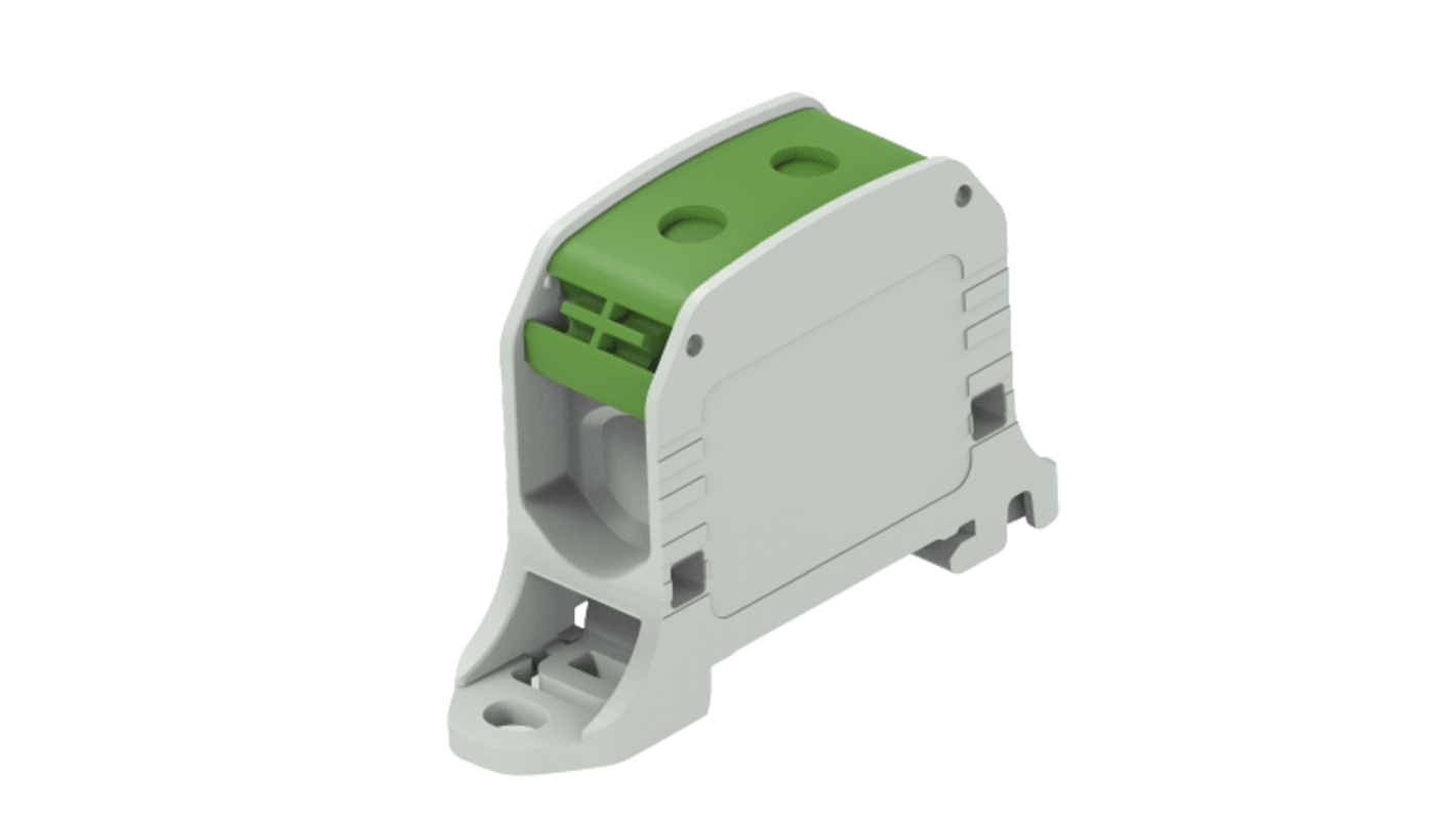 Entrelec 1SNF Series Green, Grey Terminal Block, 2-Level, Cable Termination