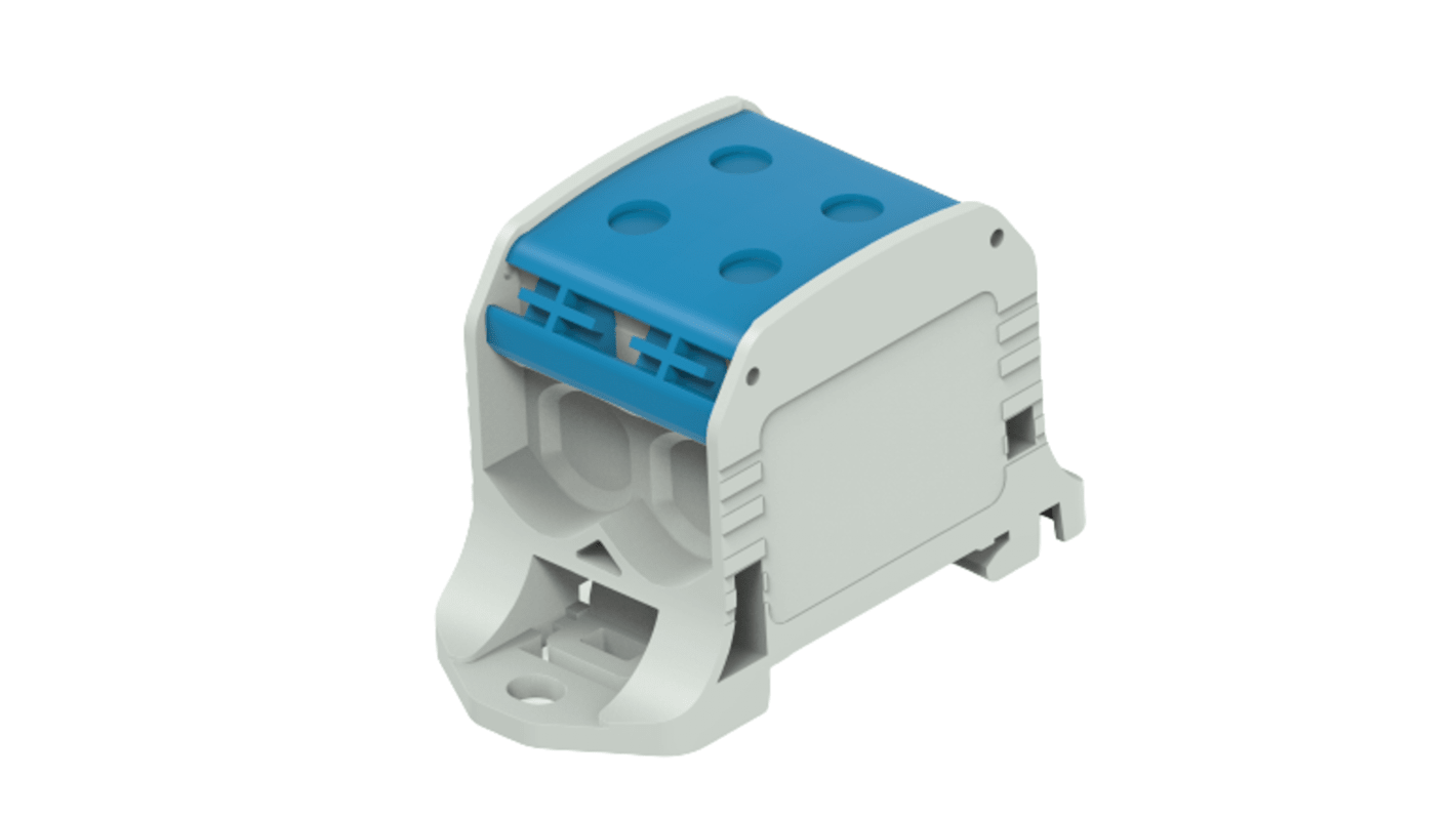 Entrelec 1SNF Series Blue, Grey Terminal Block, 4-Level, Cable Termination