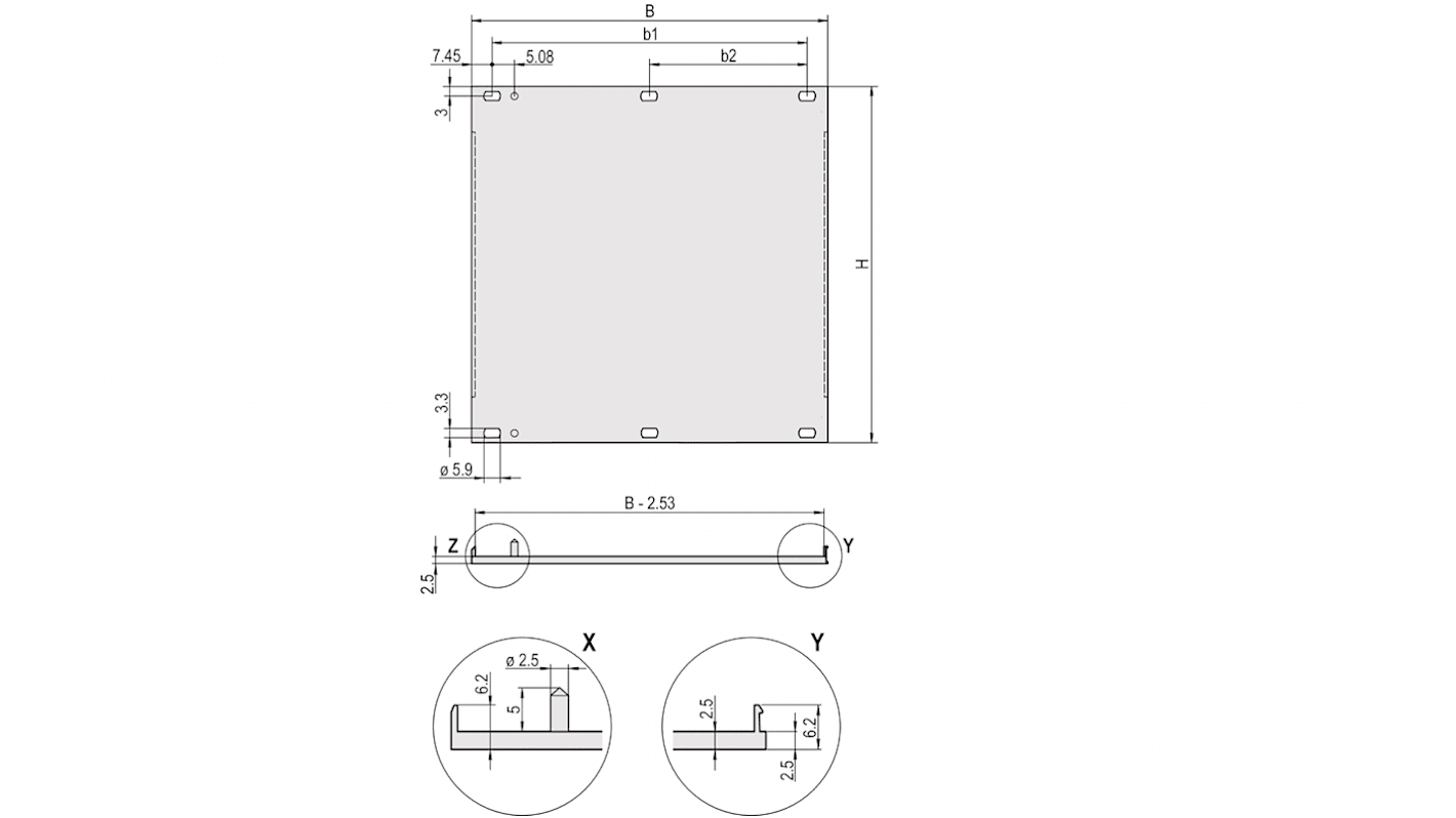 Panel stelażowy Panel przedni do szafy RACK nVent SCHROFF moduły stelażowe 6U skok poziomy 21KM