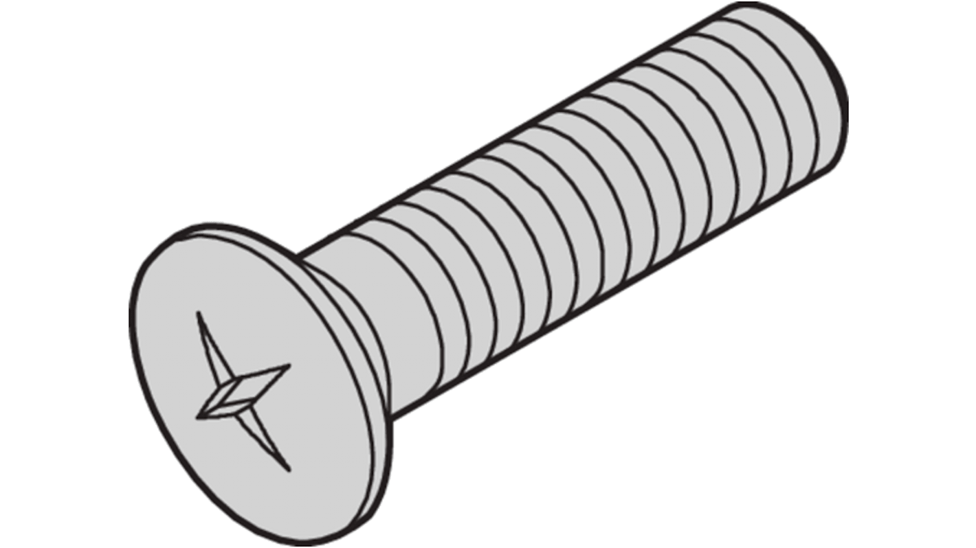 nVent SCHROFF Screw for Use with Cabinet, M5 Thread, 100 Piece(s)