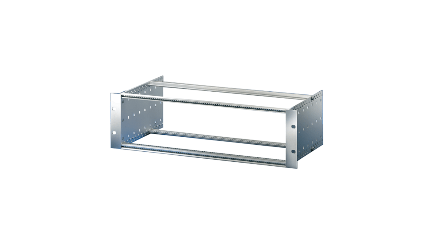 nVent SCHROFF Serie 24563 Baugruppenträger 3U, / 84TE, T. 415mm, Grau, Aluminium