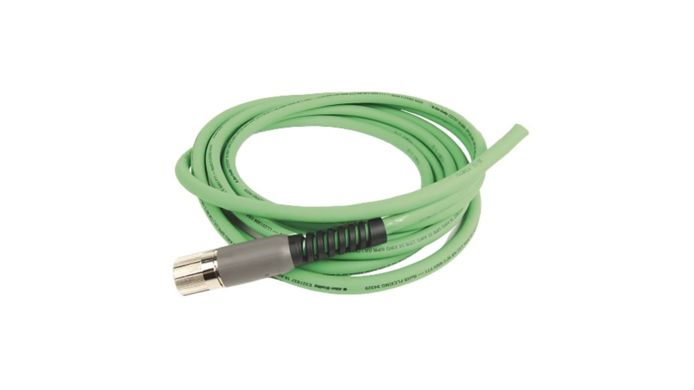 Cable de alimentación Potencia Rockwell Automation, long. 5m, 60 V, funda de PVC, Verde