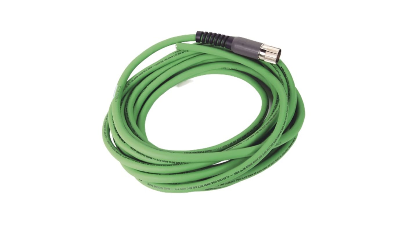 Rockwell Automation Power Cable, 9m, Green Polyvinyl Chloride PVC Sheath, Power, 60 V