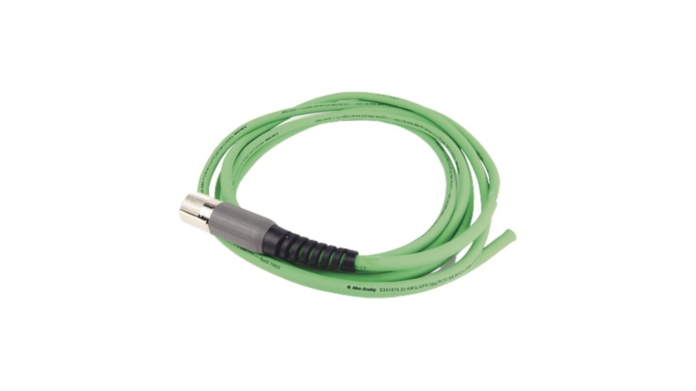 Cable de alimentación Potencia Rockwell Automation, long. 4m, 60 V, funda de PVC, Verde