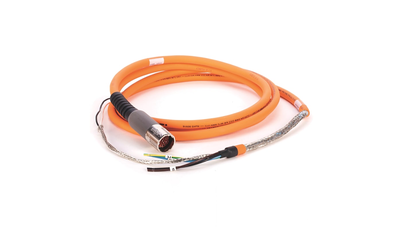 Rockwell Automation Power Cable, 303.53mm, Orange Polyvinyl Chloride PVC Sheath, Power, 60 V