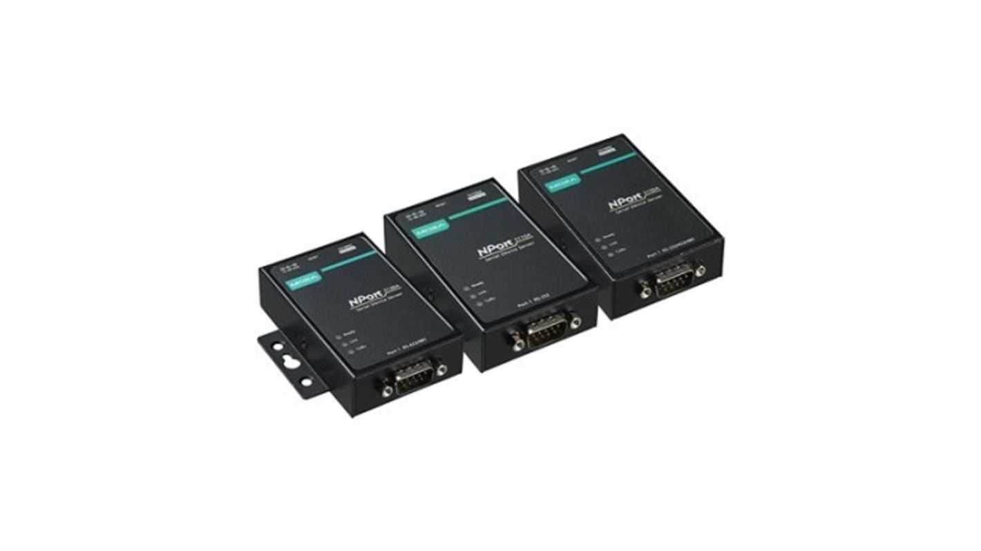 MOXA Serial Device Server, 1 Ethernet Port, 1 Serial Port, 921.6kbps Baud Rate