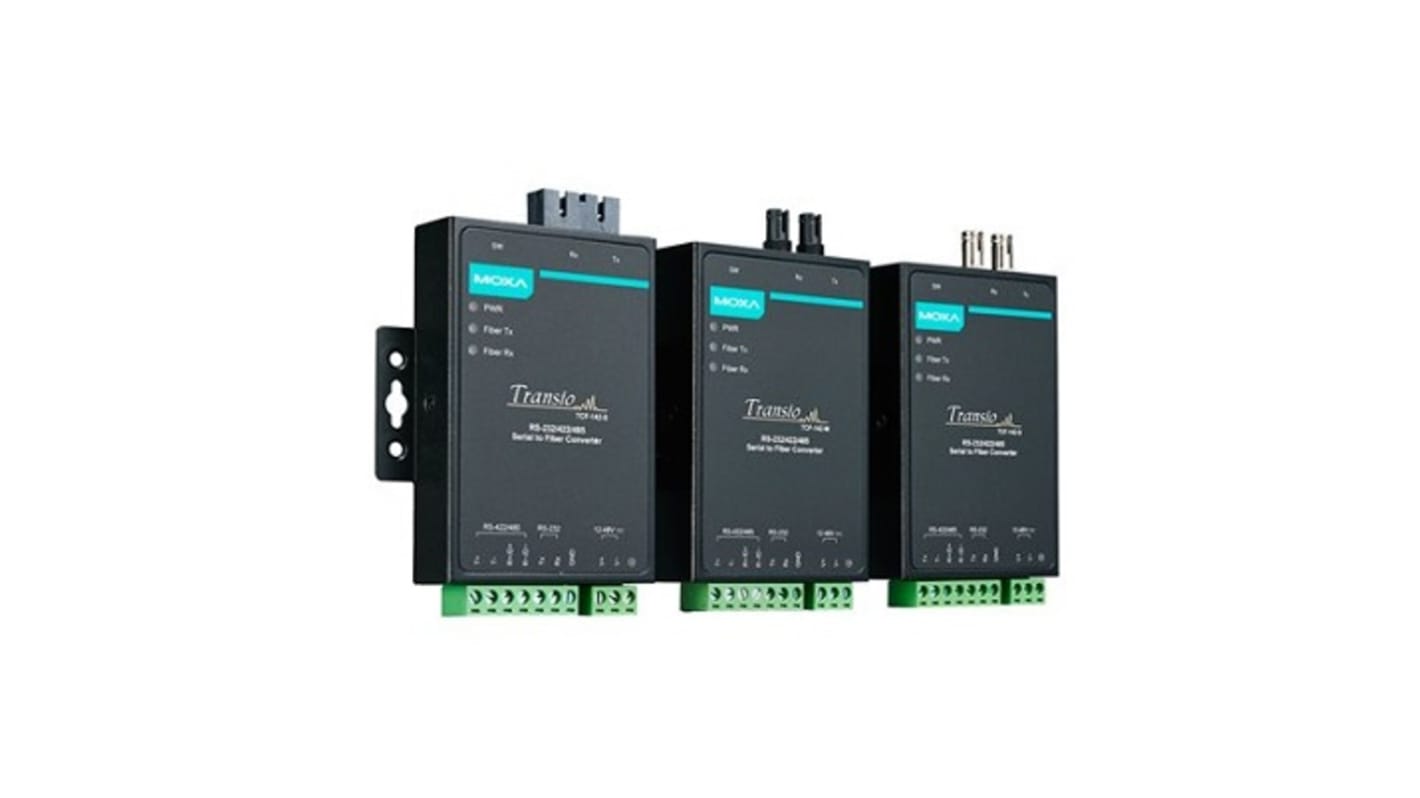 MOXA Ethernet-Medienkonverter, Halbduplex/Vollduplex, Single Mode 40km 921.6kbit/s, Anschluss: RS232, RS422, RS485