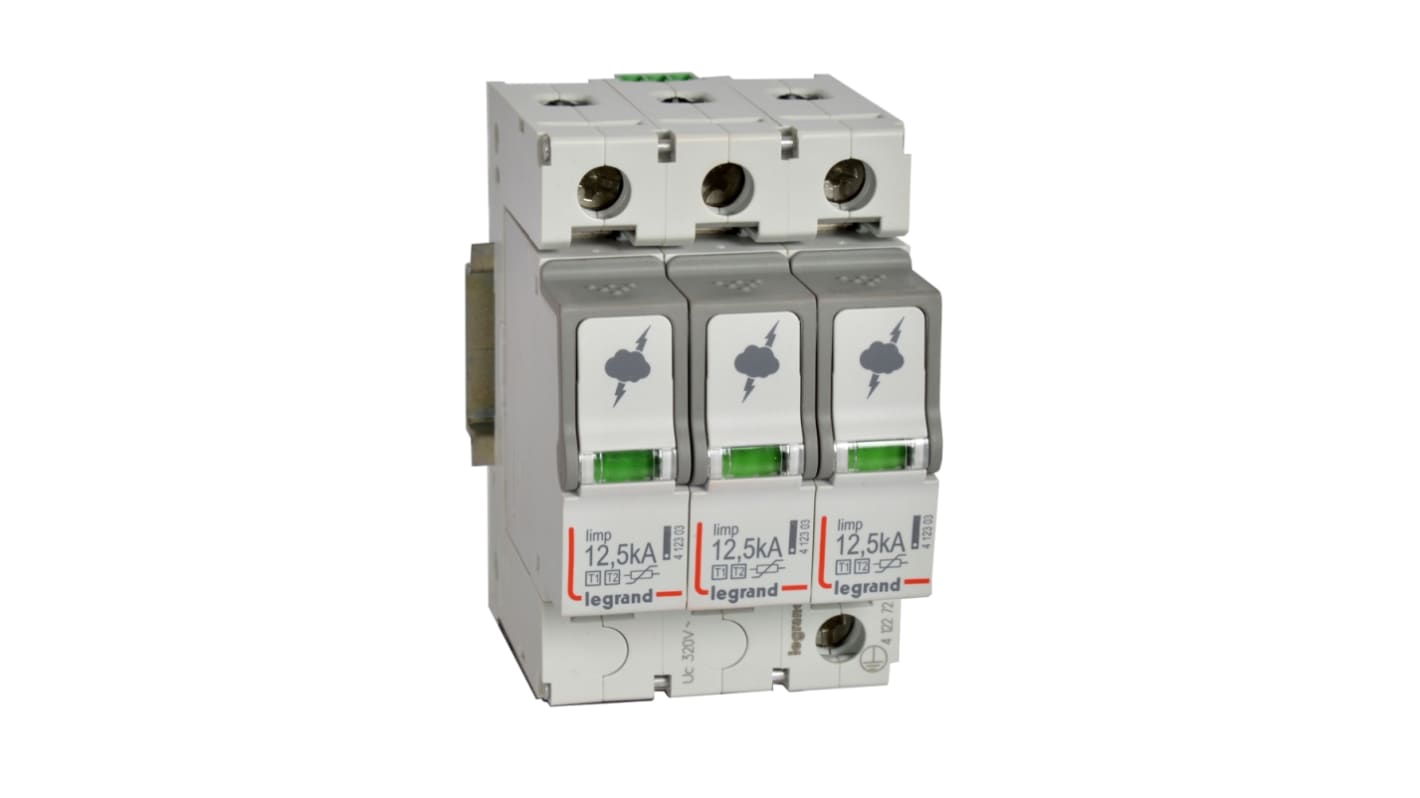 412272 Legrand Surge Protection Device 415 V Maximum Voltage Rating 25kA Maximum Surge Current