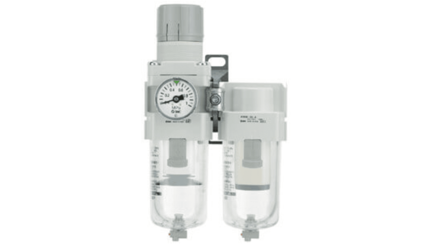 AC30DF03 SMC G 3/8 1400L/min Air Filter Regulator Lubricator, 0.5bar