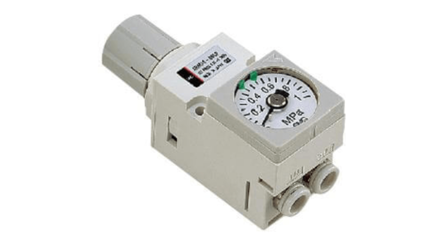 Régulateur de pression SMC ARM10, 6 mm Tubing, 0.5bar → 7bar