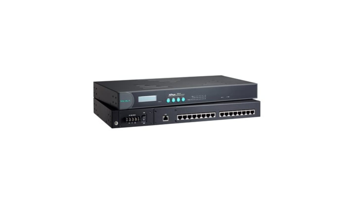 MOXA Serial Device Server, 8 Ethernet Port, 16 Serial Port, RS232, RS422, RS485 Interface, 921.6kbps Baud Rate