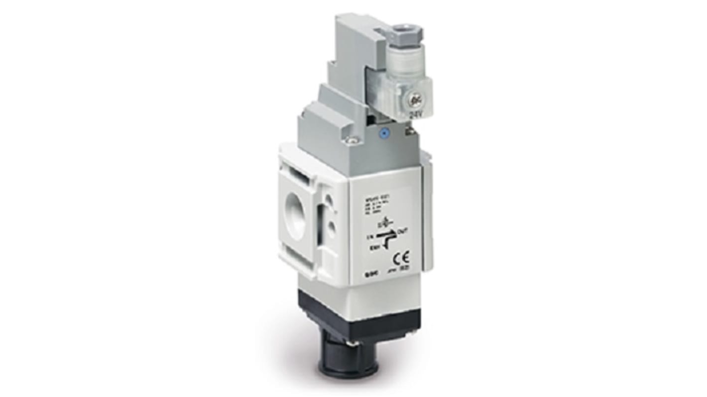 Válvula de solenoide SMC, Serie VP546E, Rosca G 3/8, Función Residual Pressure Release, Aire