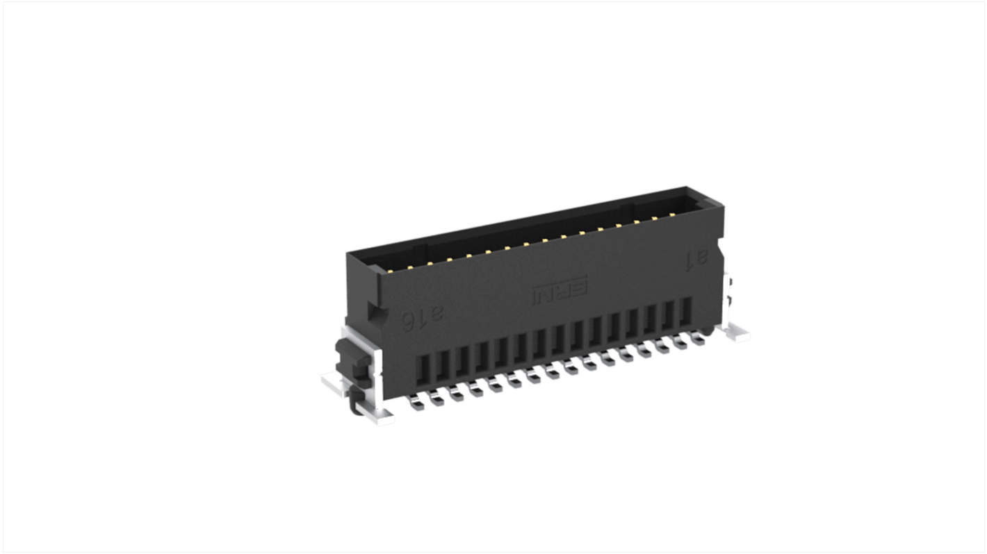 File di contatti PCB ERNI, 32 vie, 2 file, passo 1.27mm