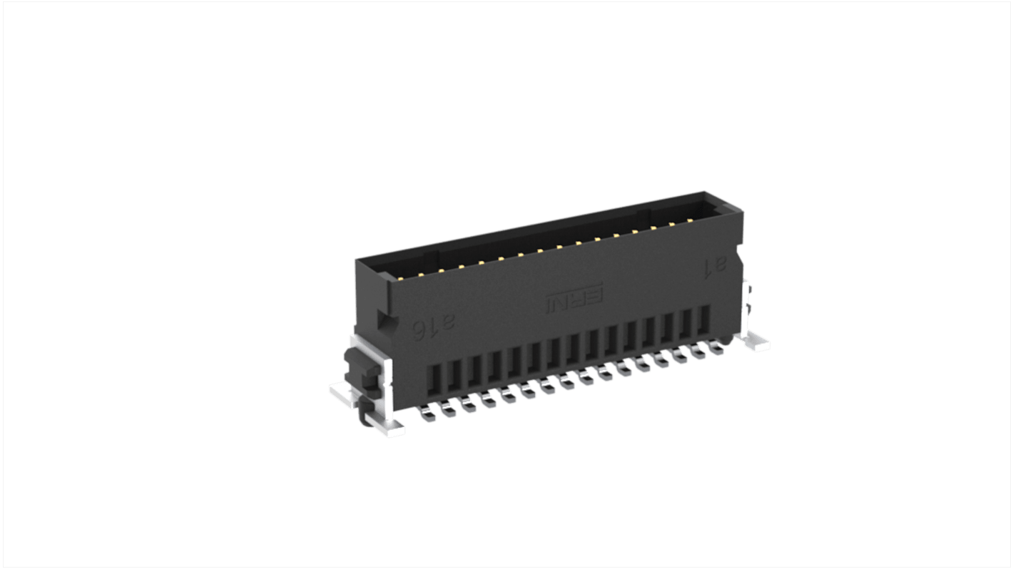 Conector macho para PCB ERNI serie SMC de 32 vías, 2 filas, paso 1.27mm, Montaje Superficial