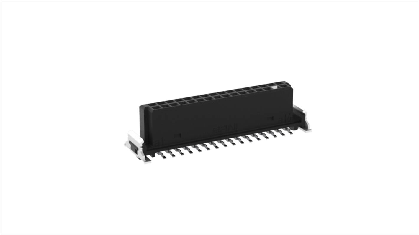 Conector hembra para PCB ERNI serie SMC, de 32 vías en 2 filas, paso 1.27mm, Montaje Superficial