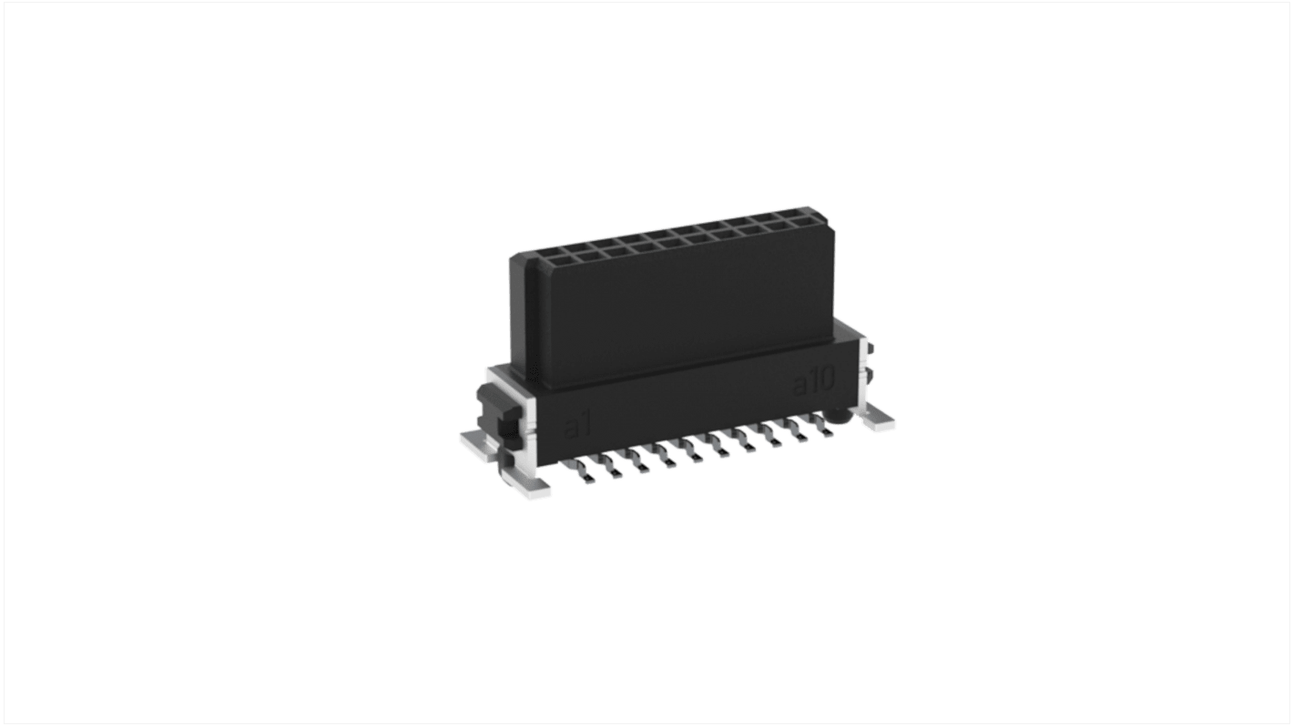 Connecteur femelle pour CI, 20 contacts, 2 rangées, 1.27mm, Montage en surface