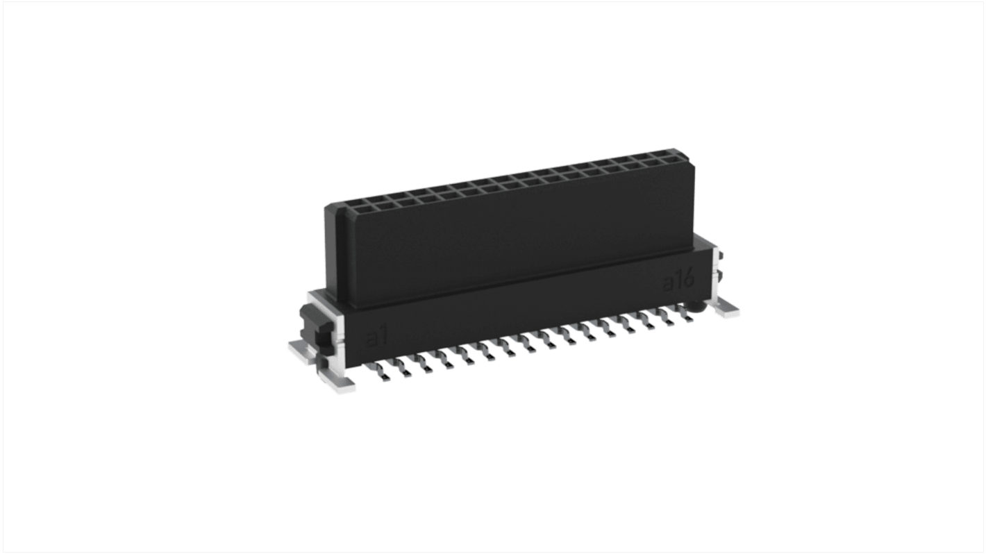 Conector hembra para PCB ERNI serie SMC, de 32 vías en 2 filas, paso 1.27mm, Montaje Superficial