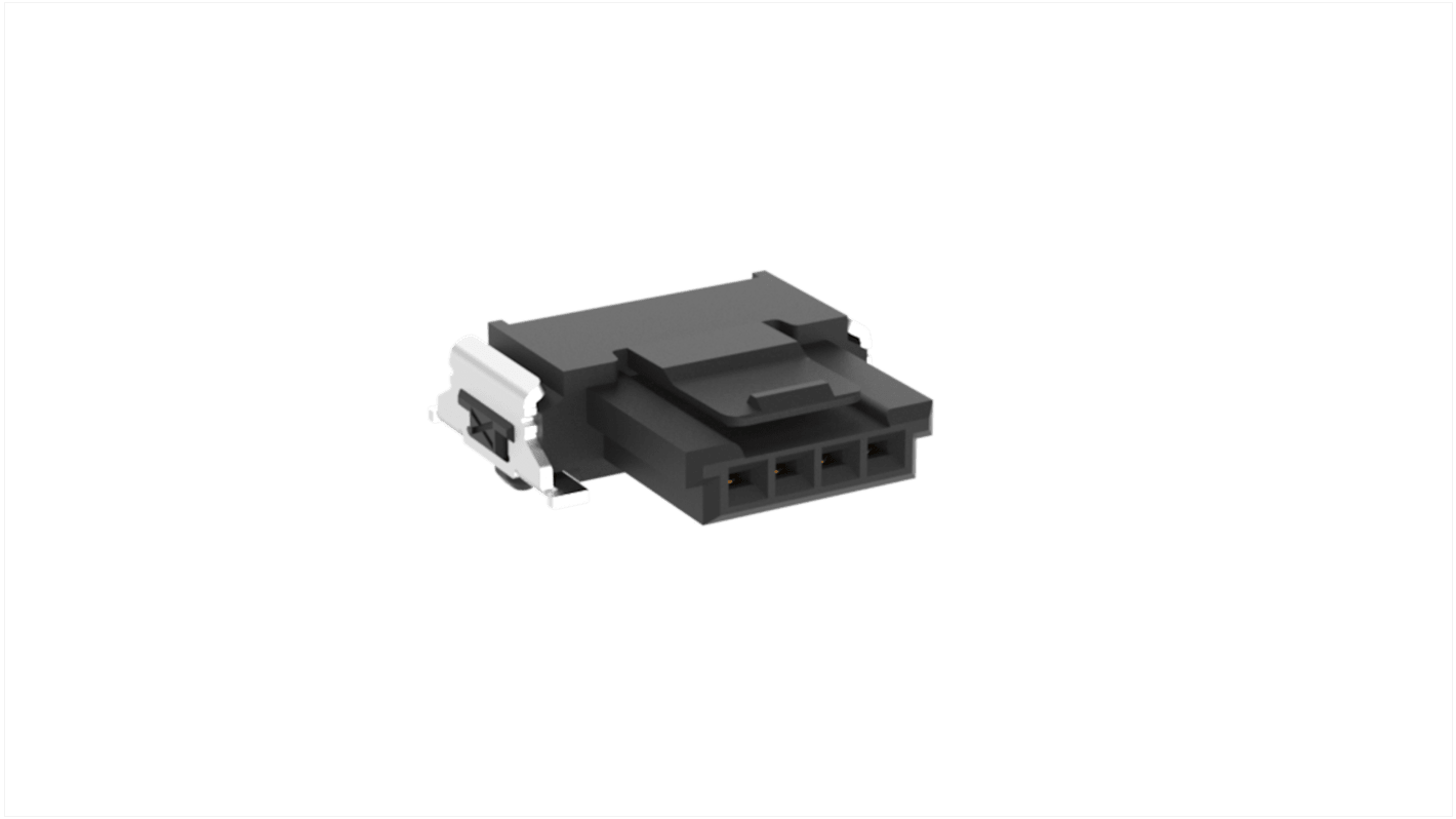 Conector hembra para PCB Ángulo de 90° ERNI serie SMC, de 4 vías en 1 fila, paso 1.27mm, Montaje Superficial