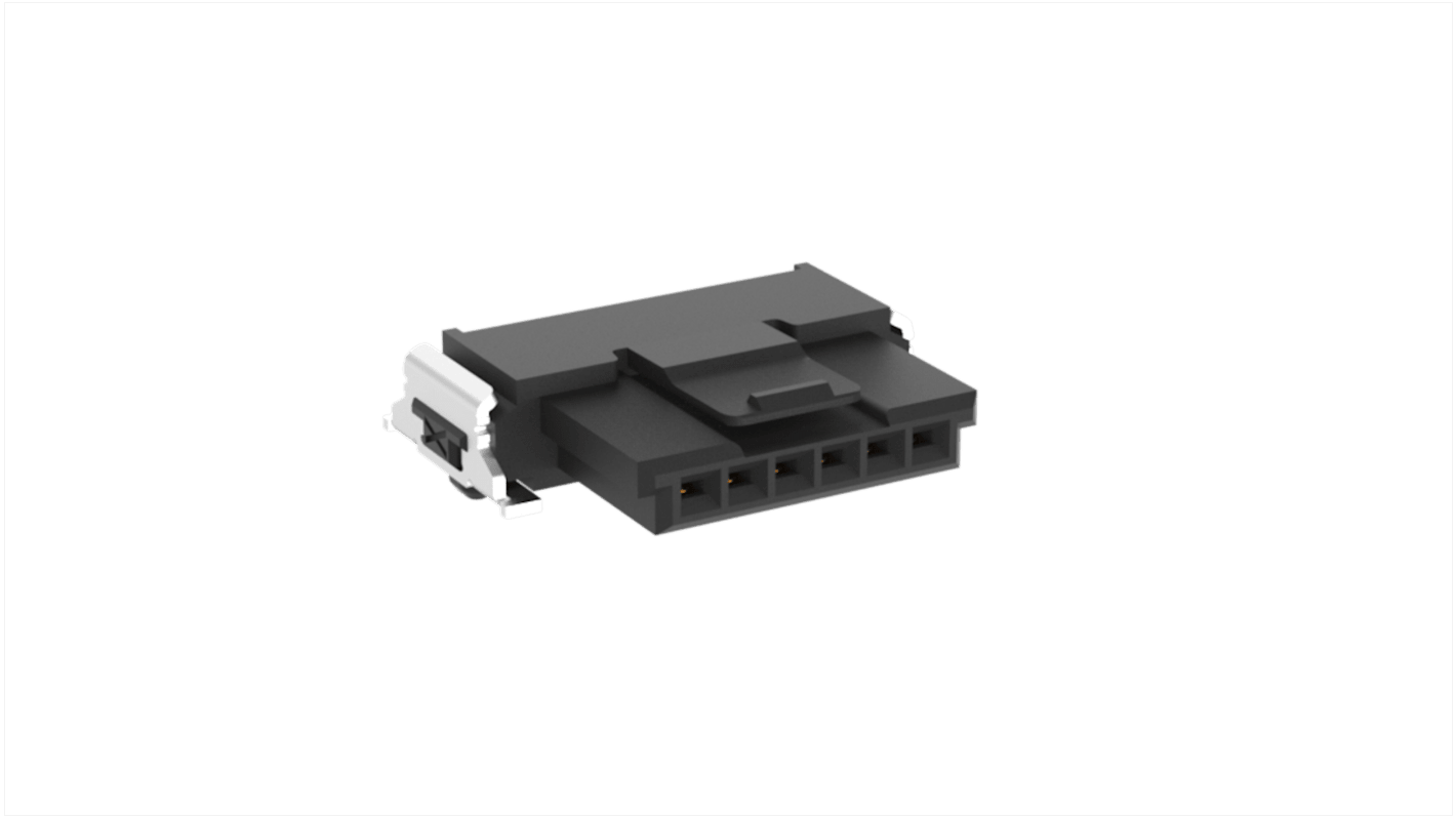 ERNI SMC Series Right Angle Surface Mount PCB Socket, 6-Contact, 1-Row, 1.27mm Pitch