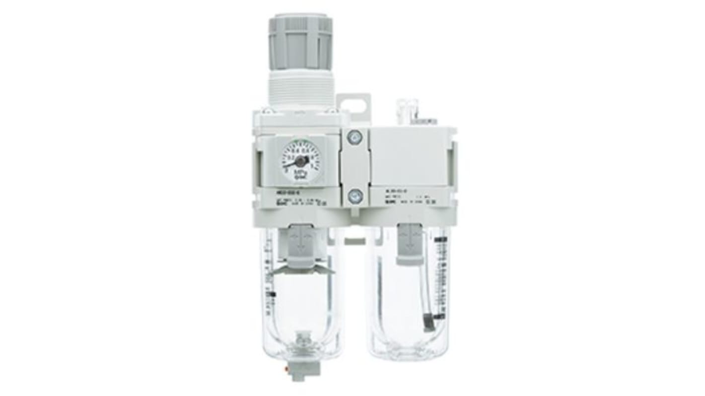 SMC G 1/8 FRL Assembly, None Drain, 5μm Filtration Size