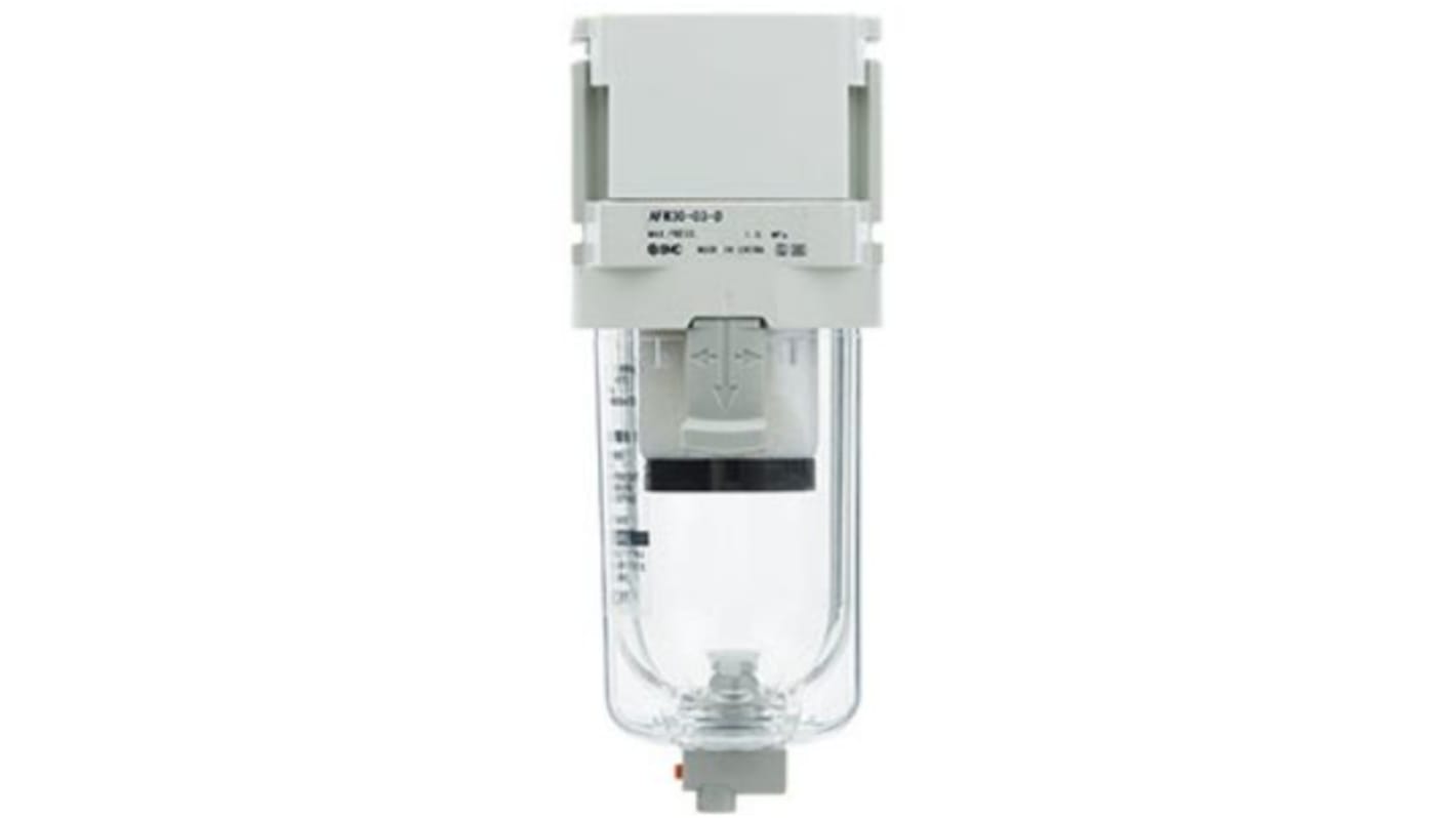 SMC AFD-D Serie 5μm Pneumatik-Filter, Auto, 200l/min max., Anschluss G1/8, 10 bar max.