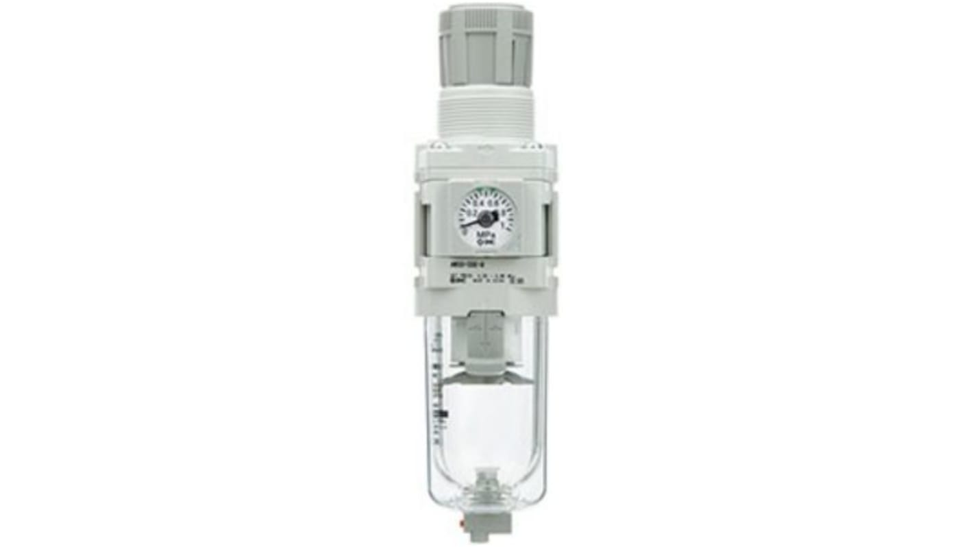 Filtro regulador SMC serie AW-D Serie, G 1/4, grado de filtración 5μm, presión máxima 10 bares, sin purga