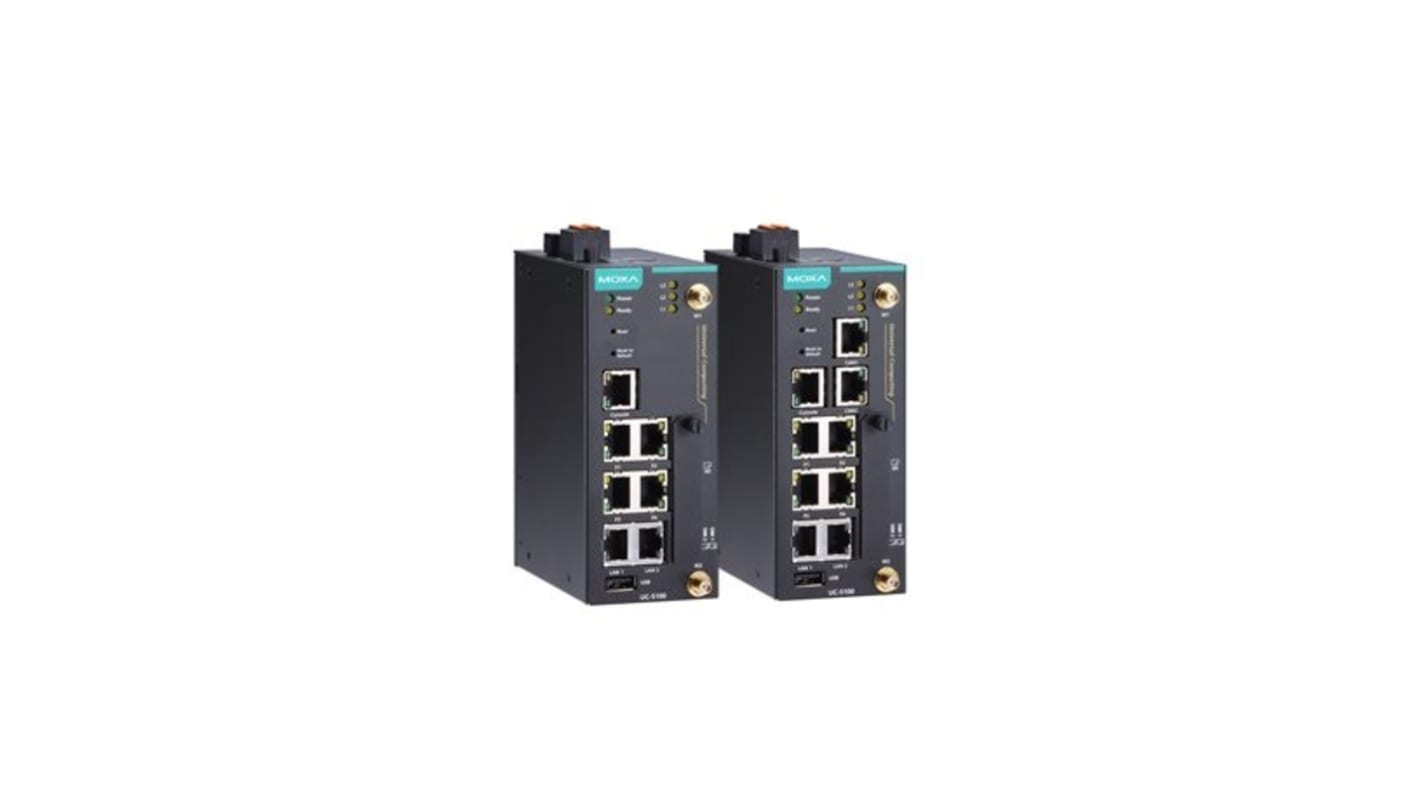 Ordenador industrial MOXA UC-5100, ARM Cortex, con 8.000 MB, OS Linux, 9 → 48 V/11W, IP30